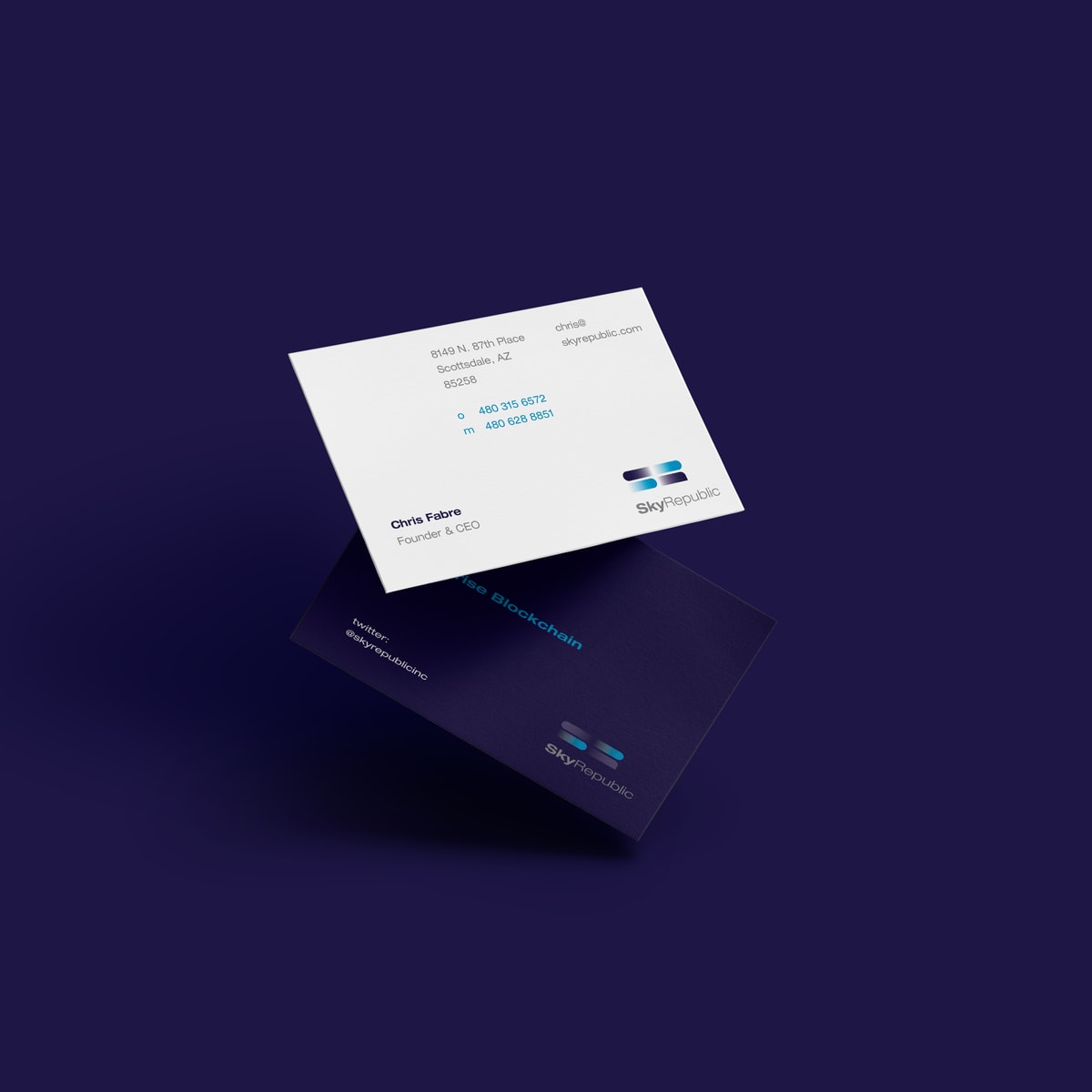 Startup branding element for Sky Republic - Business Card